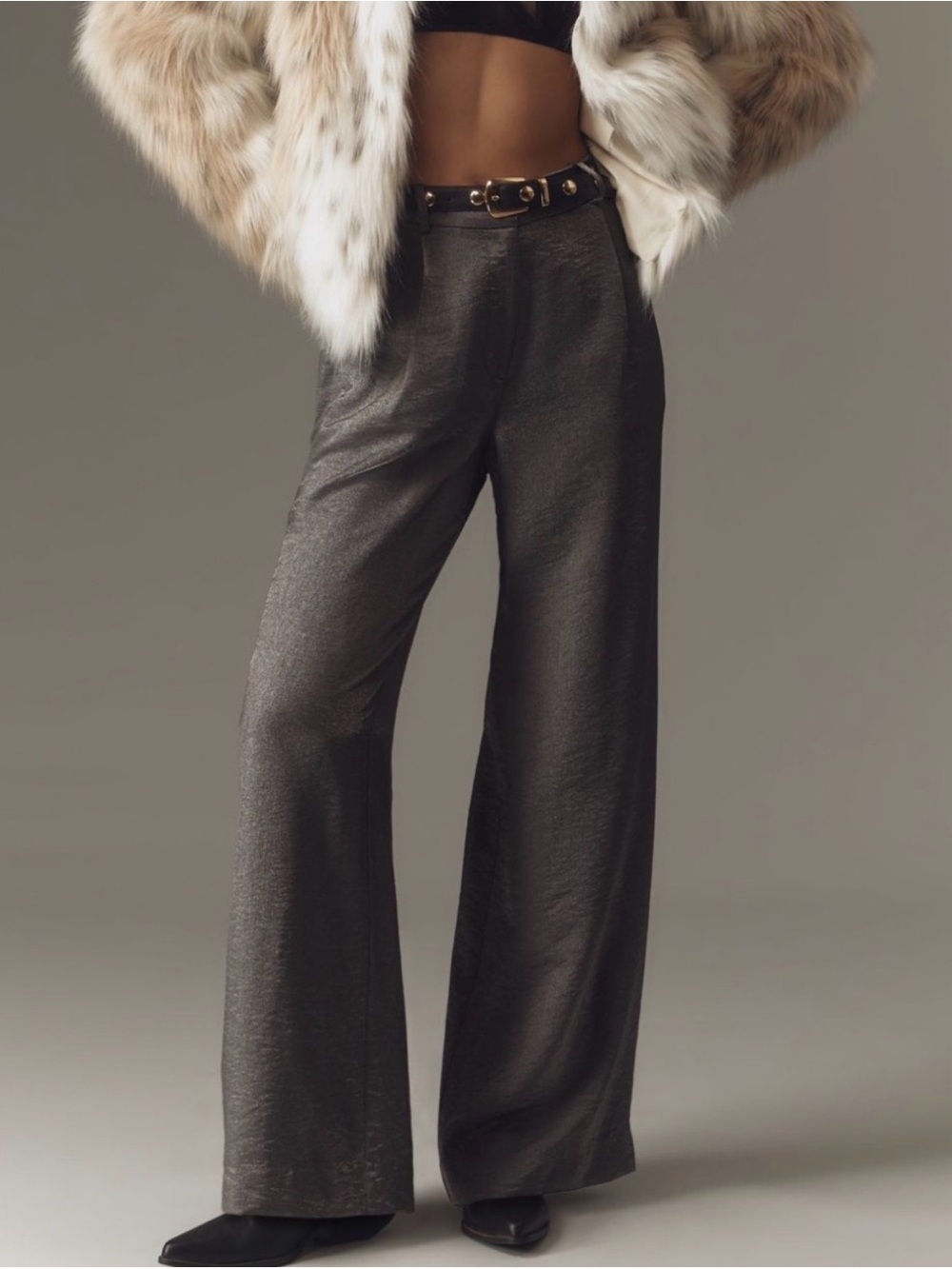 Anthropologie Maeve Shimmered Wide-Leg Trousers